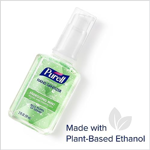 Purell Hand Sanitizer Gel Mint, Travel Pump Bottle 6ct x 2fl oz- 3907-04-EC