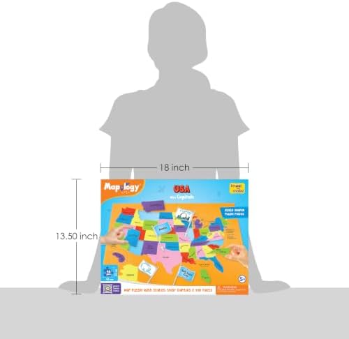 Imagimake Mapology USA Map Jigsaw Puzzle, Learn States, Capitals with Flags