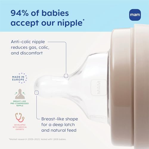MAM 9oz Easy Start Anti-Colic+ Vented Baby Bottle, 2+ Months, 2 Pk, Unisex