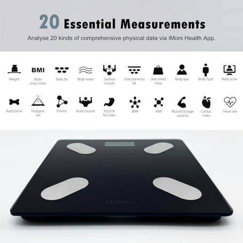 NUTRI FIT Smart Scale for Body Weight Body Fat Composition Monitor Sync App