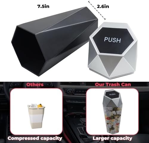 BFXM Car Trash Can Small Trash Bin with Lid, Car Accessories for Women