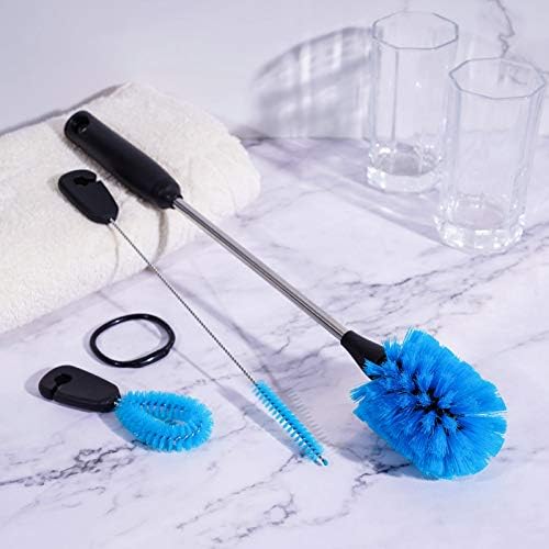 MOSOLAN 3-in-1 Water Bottle Brush and Straw Cleaning Set, Round Head