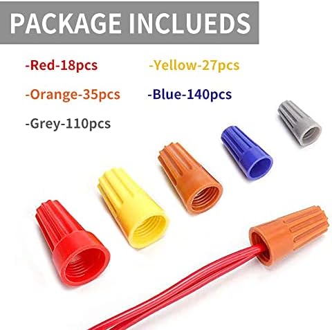 330 Pcs Wire Connectors Nuts Kit - Electrical Twist Wiring Splice Screw Caps Assortment