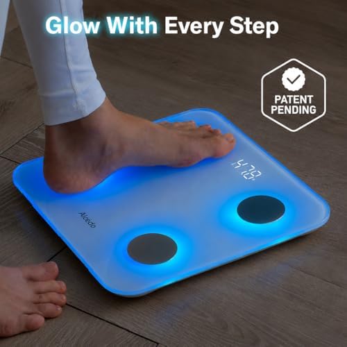 Alcedo Smart Body Fat Scale, Color-Changing Scale, Bluetooth, White