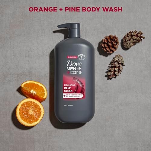 Dove Men Body & Face Wash Exfoliating Deep Clean, with 30 oz
