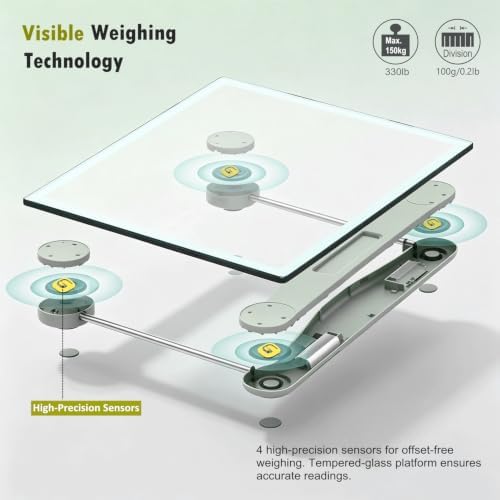 NUTRI FIT Digital Bathroom Scale for Body Weight Precision Weighing Scale