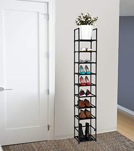 FIDUCIAL HOME 10 Tiers Vertical Shoe Rack 10 Pairs Skinny Shoe Shelf