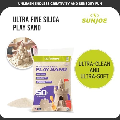 Sun Joe Silica Play Sand for Sandbox, Ultra Fine, PLYSAND50