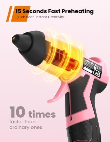GoGonova Cordless Hot Glue Gun Kit, 2Ah Battery, Includes 25 Glue Sticks