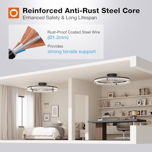 addlon 24" Ceiling Fans with Lights and Remote, Low Profile Fandelier