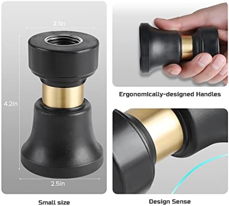 Hose Nozzle, Lichamp 2 Pack Heavy Duty Brass Fireman Style High Power Leak Proof Adjustable Garden Water Sprayer, Suitable for Car Wash, Patio Cleaning, Watering Lawn and Garden, Shower Pets (Black)