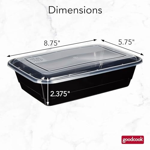 GoodCook Meal Prep Containers, Single Compartment 10-Pack