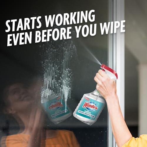 Windex Vinegar Glass and Window Cleaner, Removes Grease and Grime, 23 oz
