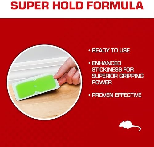 Tomcat Super Hold Glue Traps Mouse Size for Mice, Cockroaches, Spiders, and Scorpions, Ready-To-Use, 4 Traps