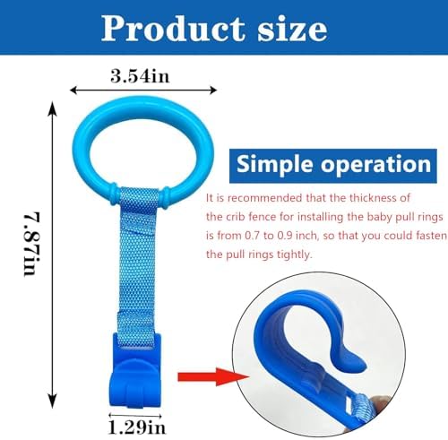4 Pcs Baby Playpen Pull up Rings, 4 Color Baby Crib Pull up Rings