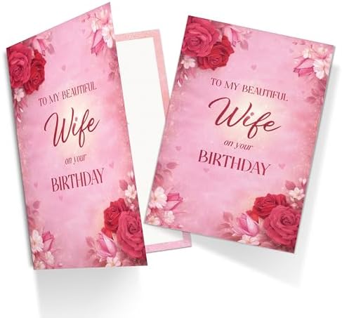 Wife Birthday Card With Printed Verse Premium A5 Size UK Made