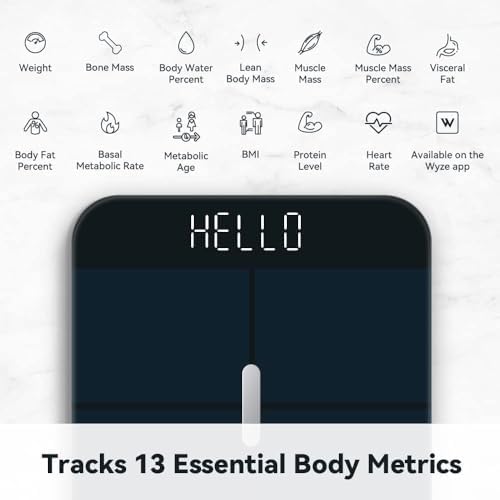 Wyze Smart Scale X Digital Bathroom Scale for Body Weight and Fat (Black)