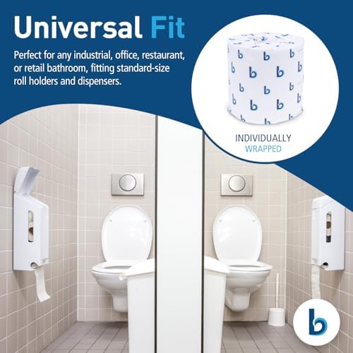 Boardwalk BWK6144 Two-Ply Toilet Tissue, White, 4" x 3" Sheet, 400 Sheets per Roll (Case of 96 Rolls)
