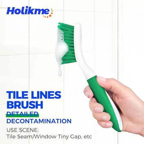 Holikme 5 Pack Cleaning Brush Scrub Brush Kitchen Brush for Floor,Green