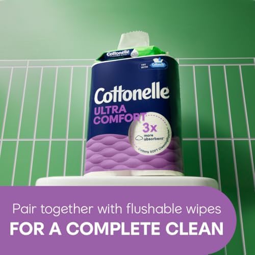 Cottonelle Ultra Comfort Toilet Paper, 12 Mega Rolls (48 Regular Rolls), 244 Sheets per Roll