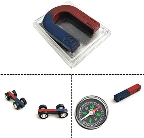 EUDAX Labs Junior Science Magnet Set for Education Science Experiment Tools Icluding Bar/Ring/Horseshoe/Compass Magnets