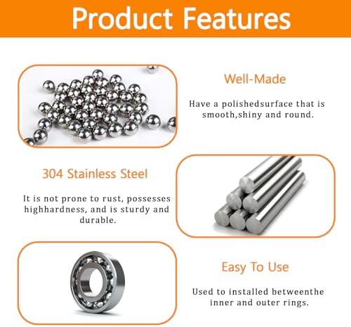 840 Pcs Stainless Steel Bearing Balls, 2/2.5/3/3.5/4/4.5/5/5.5/6/7/8/9/10mm