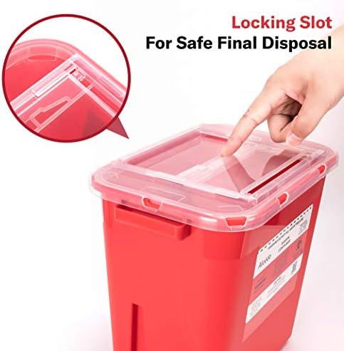 Alcedo Large Sharps Container 2 Gallon (3-Pack) Home & Professional Use