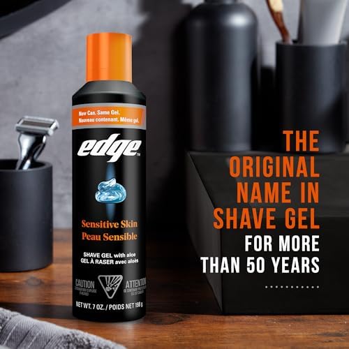 Edge Shaving Gel for Men, Sensitive Skin, 7 oz (6 Pack)