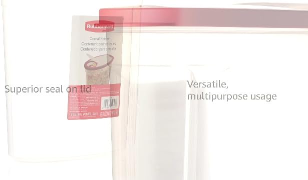 Rubbermaid Flex and Seal Cereal Keeper, 1.5 Gallon, BPA-Free, Clear with Red Lid, Airtight