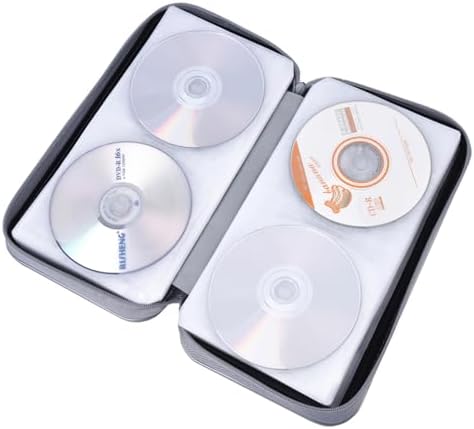 alavisxf xx CD Case, 96 Capacity Hard Plastic Organizer Wallet for Car