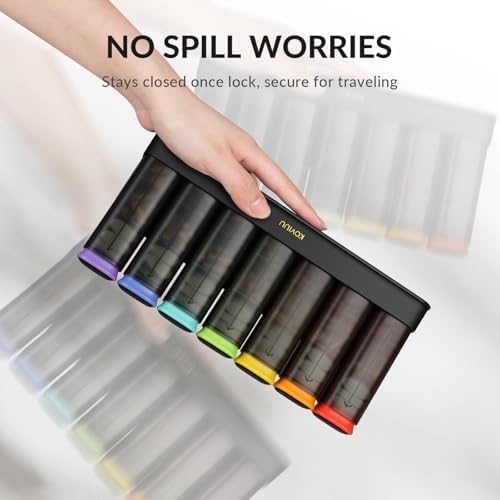 KOVIUU Weekly Pill Organizer 3X a Day, Large Daily 7-Day Pill Box, Black