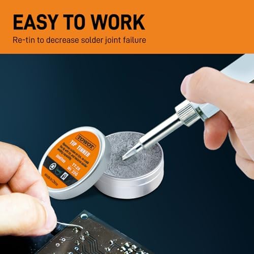 TOWOT Tip Tinner For Electronics Soldering, Iron Tip and Re-Tinning Solution, Removes Oxidation, 20g