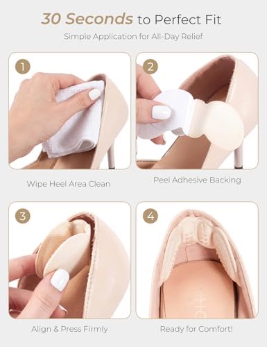 Heel Pads for Shoes that are Too Big, 4 Pairs