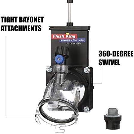 Valterra Flush King™ 45 Degree Reverse Flush Valve Attachment for RV, Camper, Trailer