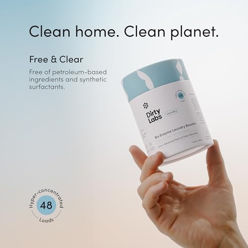 Dirty Labs | Bio Enzyme Laundry Booster | Scent Free | 48 Loads (1 lb)