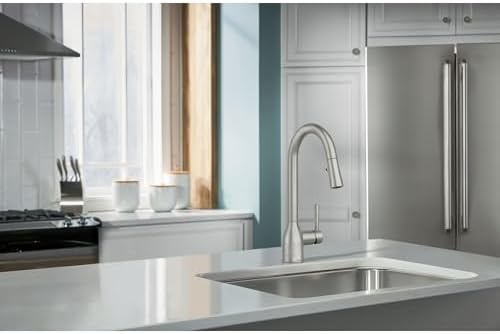 Moen Adler Spot Resist Stainless One-Handle High Arc Pulldown Kitchen Faucet with Power Clean, 87233SRS