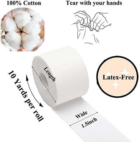 ADMITRY Athletic Tape,5 Pack White Sports Tape