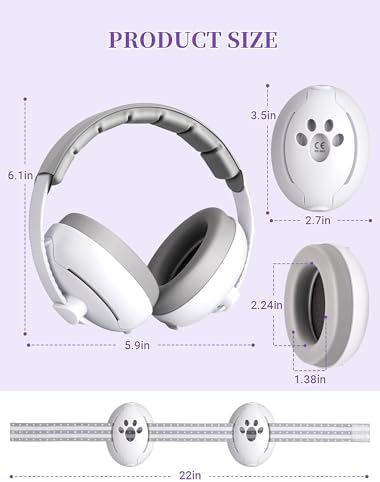 Baby Headphones for Noise, 2-in-1 Baby Ear Muffs Noise Protection