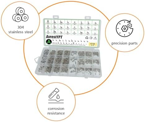 1110Pcs Metric Micro Screws & Nuts Kit, M1 M1.2 M1.4 M1.6 M2 M2.5