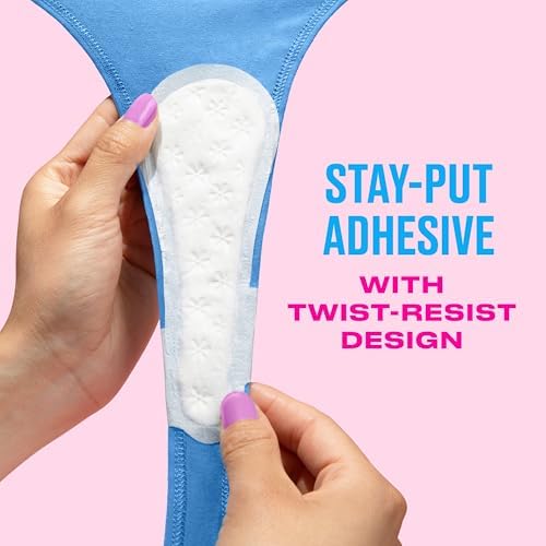 Carefree Panty Liners for Women, Thong Liners, Unwrapped, Unscented, 49 ct