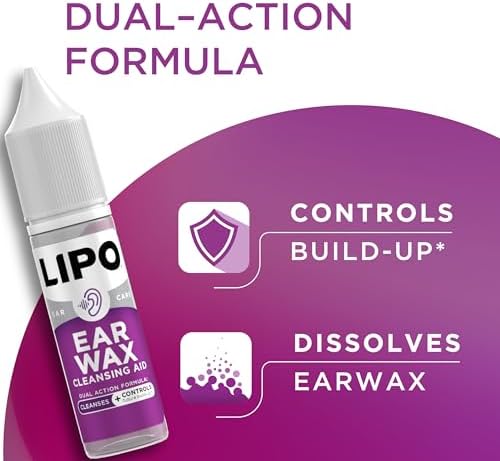 LIPO Earwax Removal Kit, Ear Wax Drops with Bulb Syringe & Plugs