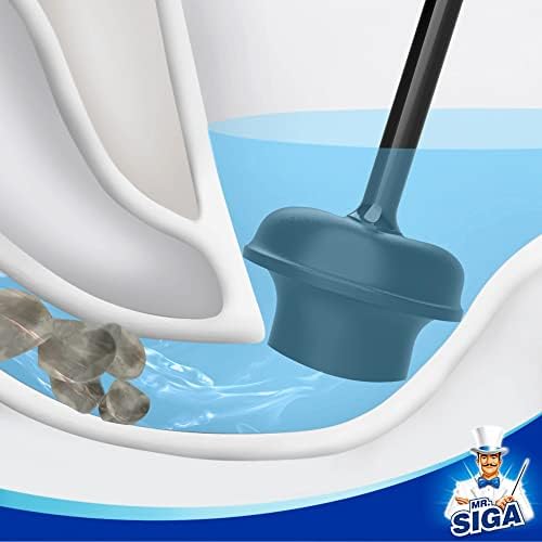 MR.SIGA Toilet Plunger with Holder, Plungers for Bathroom Heavy Duty, Black