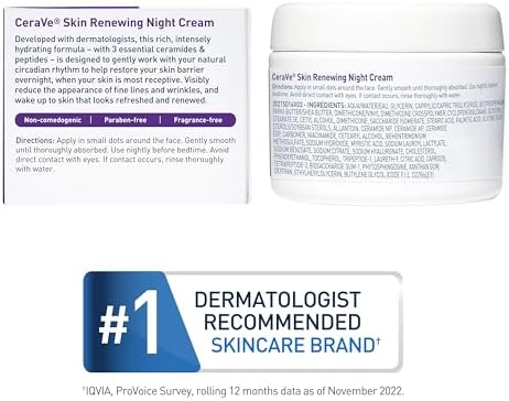 CeraVe Night Cream, Face Moisturizer, Skin Care for Dry Skin, 1.7oz