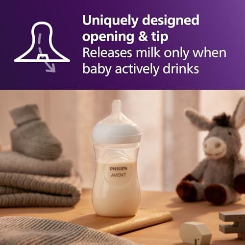 Philips Avent Natural Baby Bottles, Medium Flow, 9 oz, BPA-Free, 4-Pack