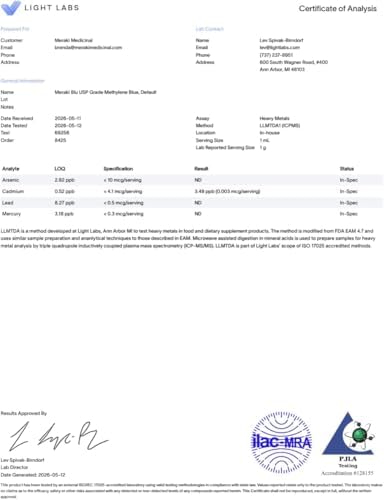 Meraki Blu USP Grade Methylene Blue Solution, 1% Formula, 30 mL