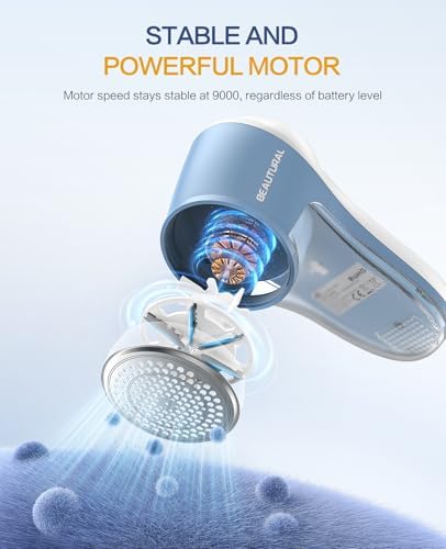 BEAUTURAL Fabric Shaver and Lint Remover, Rechargeable Sweater Defuzzer