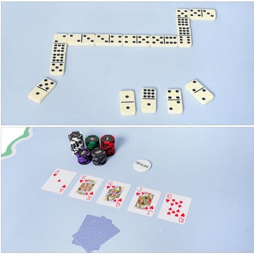 TIASUSAN Blue Mahjong Mat (31.5” x 31.5”) with Black Carrying Bag, Anti-Slip, Noise-Reducing Mahjong Mat for Table, Poker, Board Games, Dominoes, and Card Games