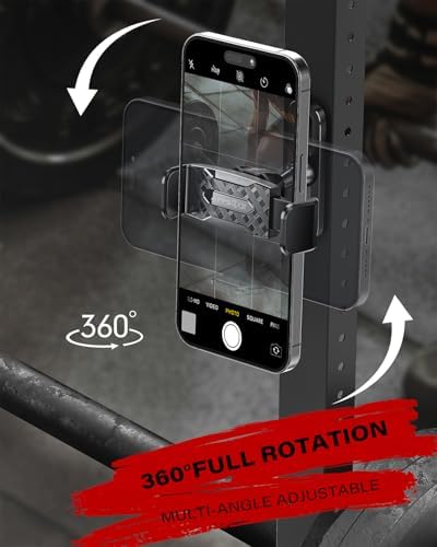 APPS2Car Magnetic Phone Holder for Gym, Alloy Base & Joint for Strong Hold