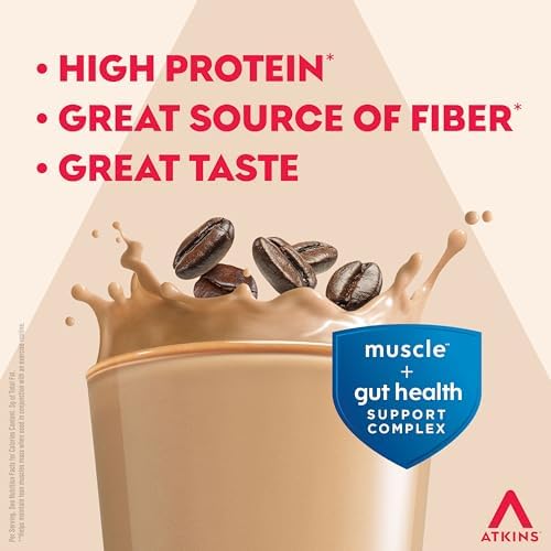 Atkins Strong High Protein Shake, Café Latte Flavored, 30g Protein, 12 CT