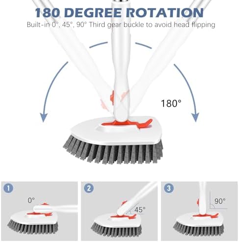 SetSail Tile Tub Scrubber Brush 3-in-1 Shower Scrubber with Long Handle